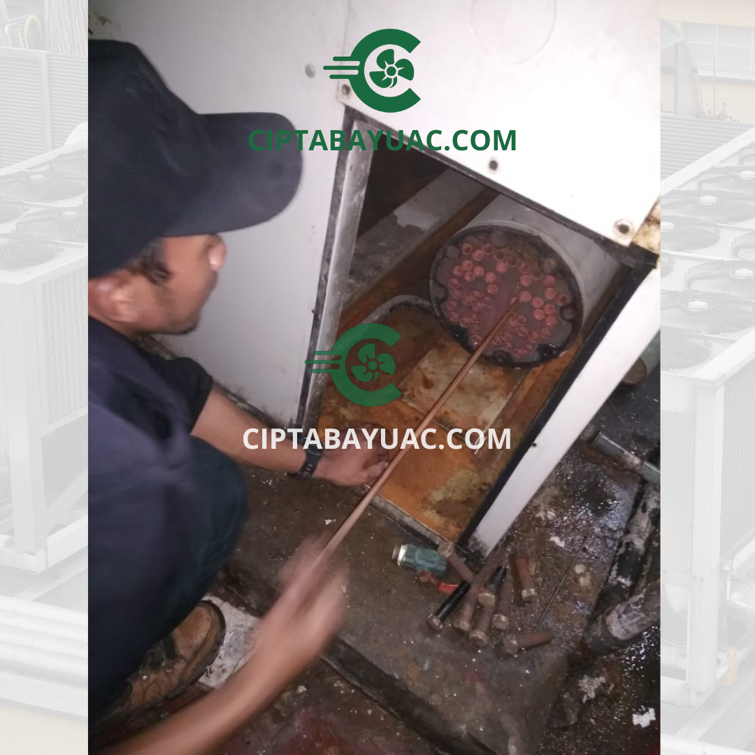 jasa descaling shell tube condenser water cooled chiller ciptabayu ac